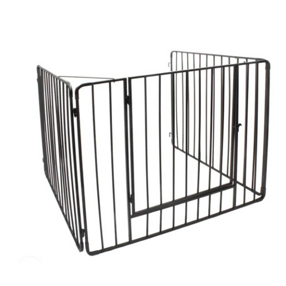 DE VIELLE HERITAGE PREMIUM BLACK H/D STOVE GUARD WITH FRONT OPENING GATE