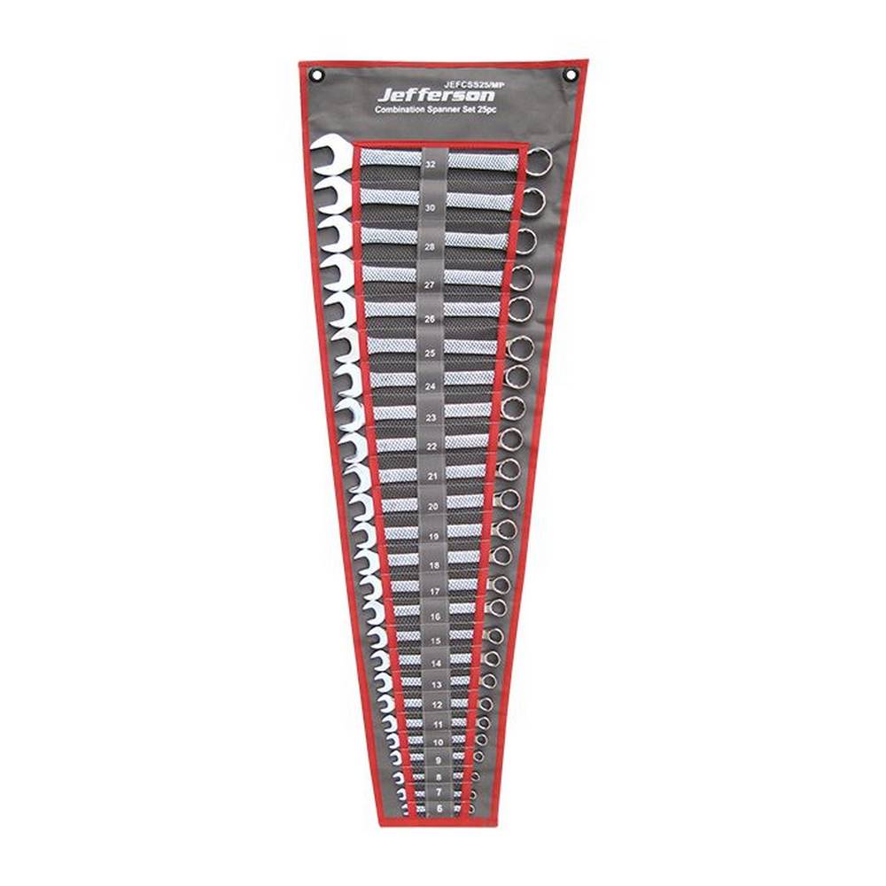 JEFFERSON 25 PIECE MIRROR POLISHED COMBINATION SPANNER SET
