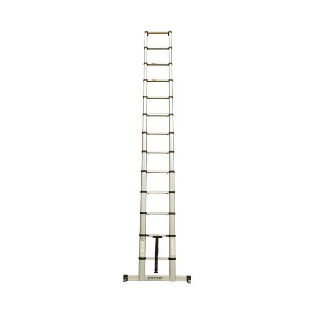JEFFERSON 3.8M SAFE CLOSE TELESCOPIC LADDER WITH STABILISING BASE BAR