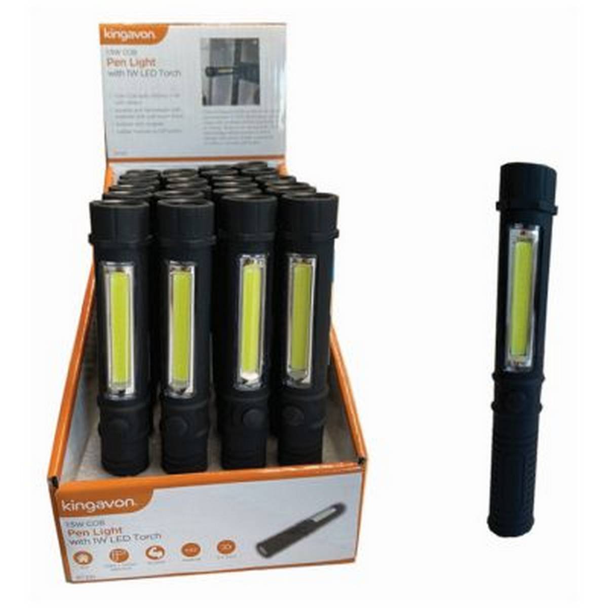 KINGAVON 1.5W COB PEN LIGHT WITH 1W LED TORCH BB-RT331
