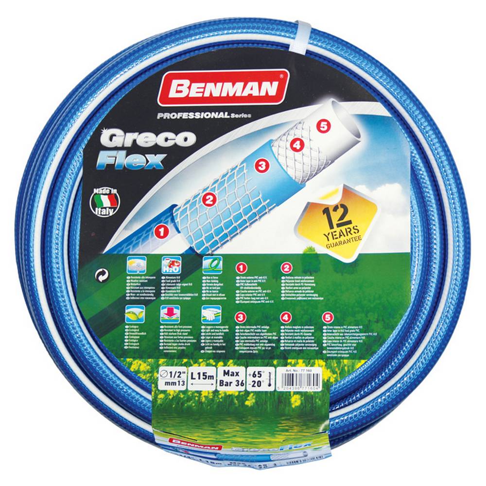 BENMAN GARDEN HOSE GRECOFLEX 1/2"X 50 M (BLUE),