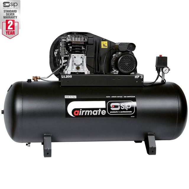 SIP 3HP/200-SRB 200LTR BELT DRIVE COMPRESSOR - Watson Hire