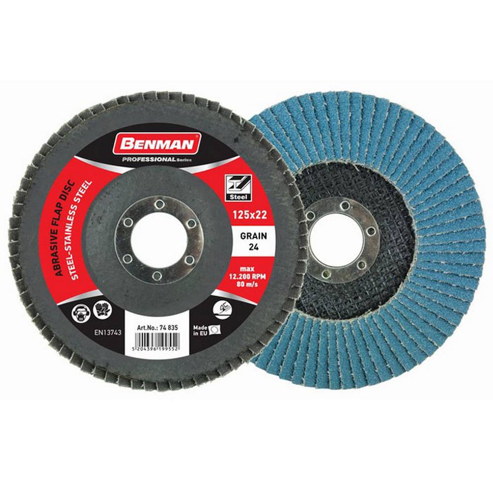 BENMAN ABRASIVE FLAP DISC, STANDARD LINE, DEPRESSED 115X80