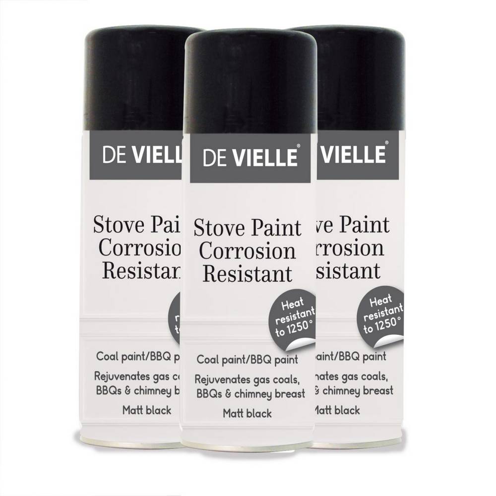 DE VIELLE STOVE PAINT 400ML MATT BLACK