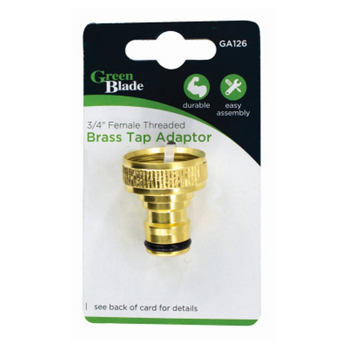 GREENBLADE GREEN BLADE 3/4"  FEMALE THREADED BRASS TAP ADAPTOR BB-GA126