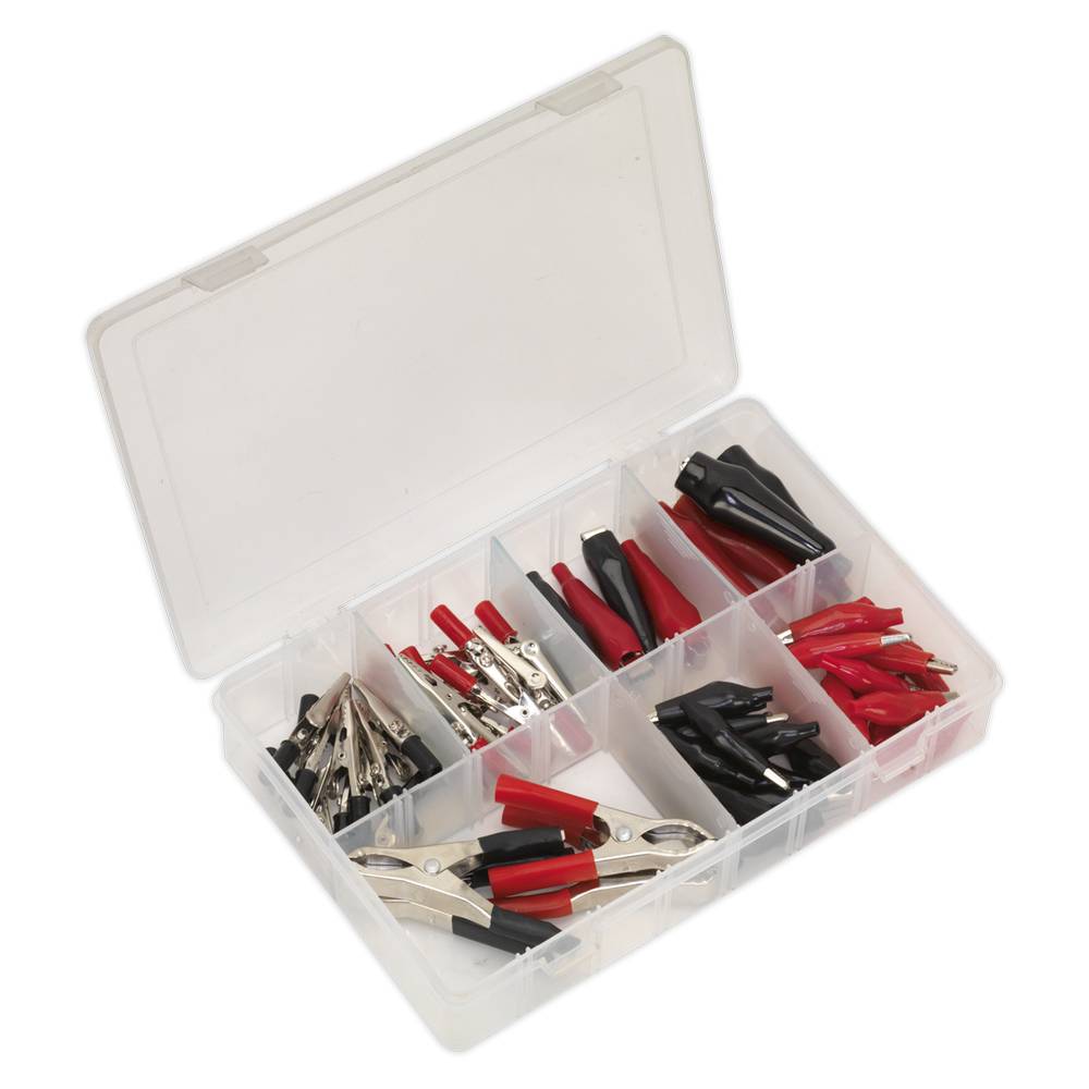 SEALEY CROCODILE CLIP ASSORTED 60PC BLACK