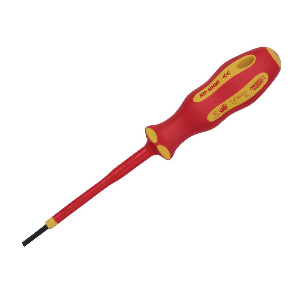 DRAPER XP1000 VDE PLAIN SLOT SCREWDRIVER, 2.5 X 75MM