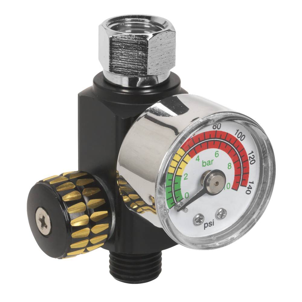 SEALEY ON-GUN AIR PRESSURE REGULATOR / GUAGE