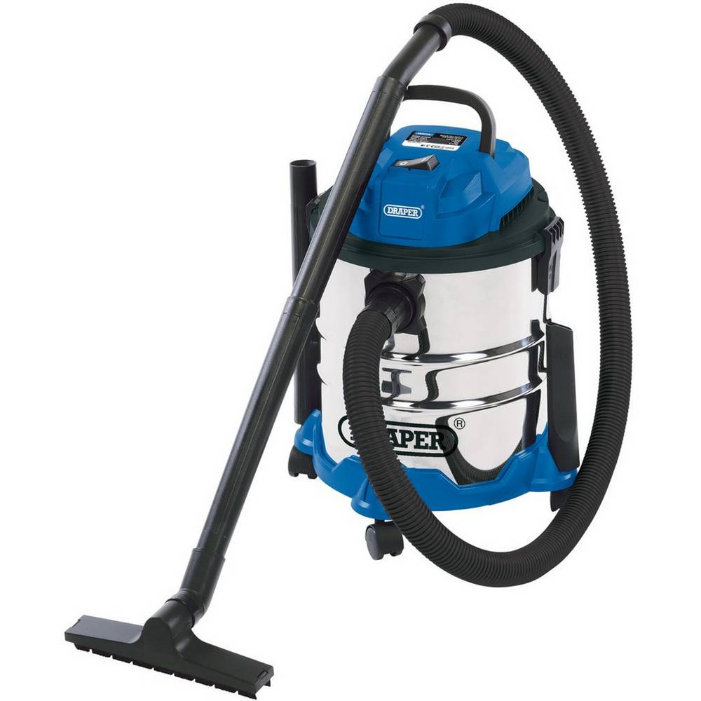 DRAPER WET AND DRY VACUUM CLEANER WITH STAINLESS STEEL TANK, 20L, 1250W