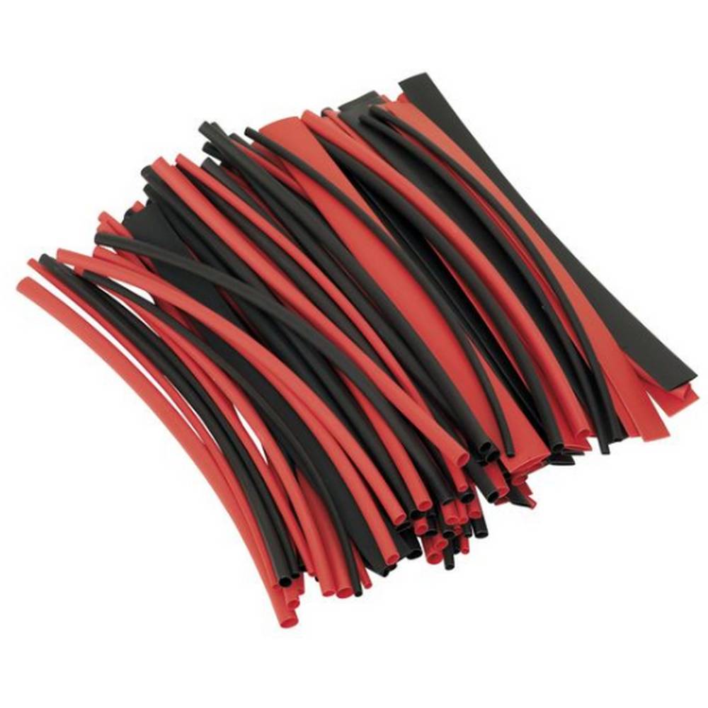 SEALEY 200MM HEAT SHRINK BLACK & RED TUBING 100PC